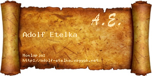 Adolf Etelka névjegykártya